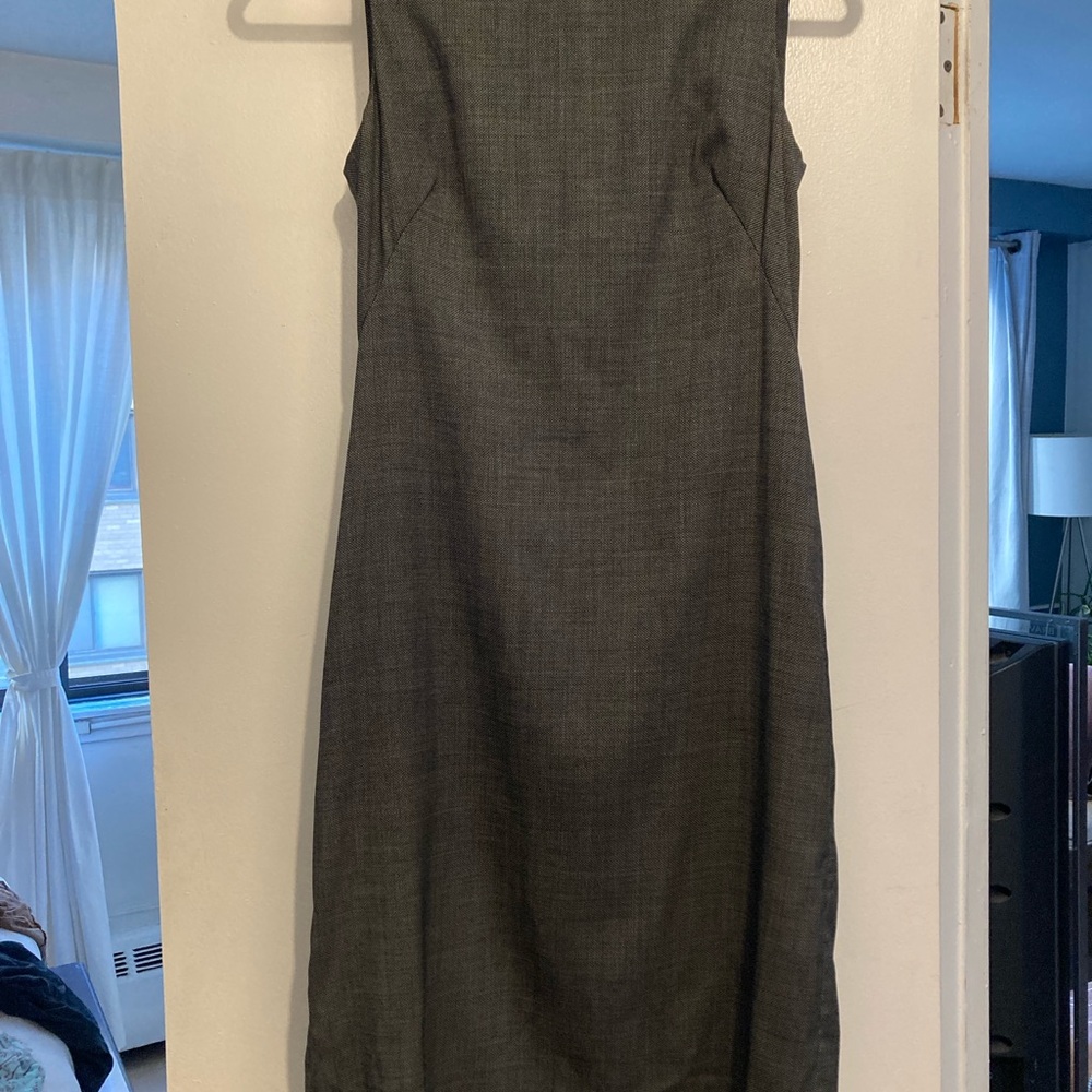 Theory Dark Gray Midi Sheath Dress